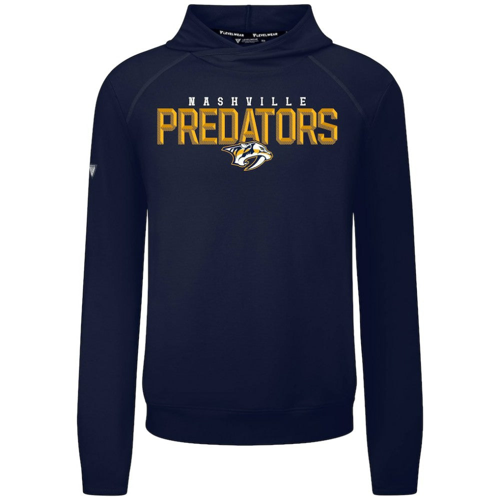 Nashville Predators Levelwear Mandate Carve Tri-Blend Pullover Hoodie - Navy Hoodies