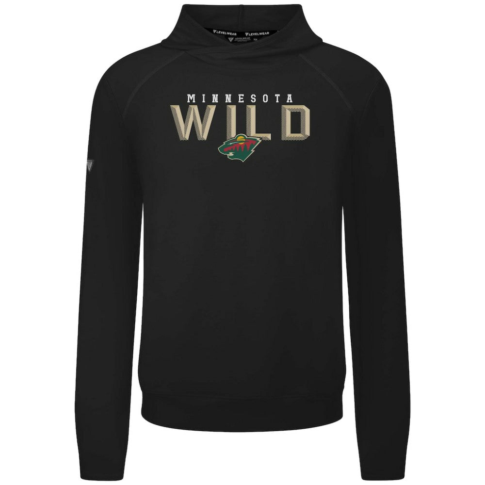 Minnesota Wild Levelwear Mandate Carve Tri-Blend Pullover Hoodie - Black Hoodies