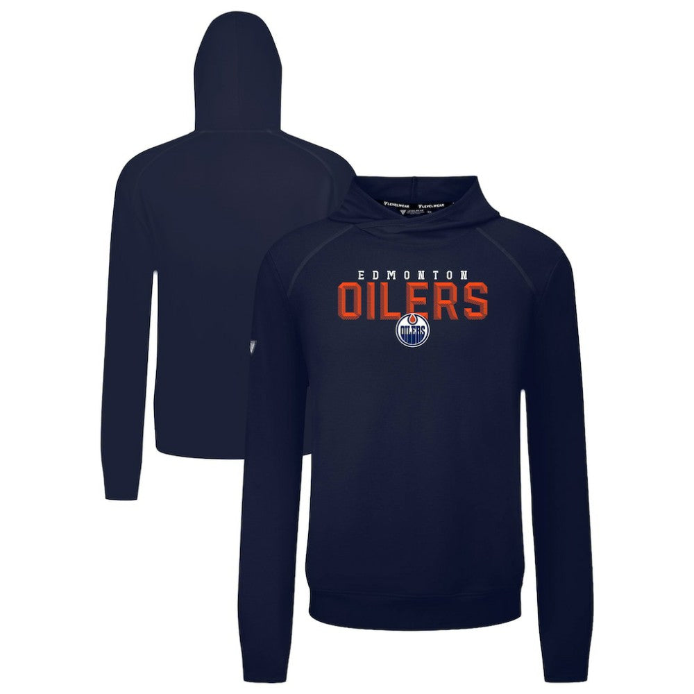 Edmonton Oilers Levelwear Mandate Carve Tri-Blend Pullover Hoodie - Navy Hoodies