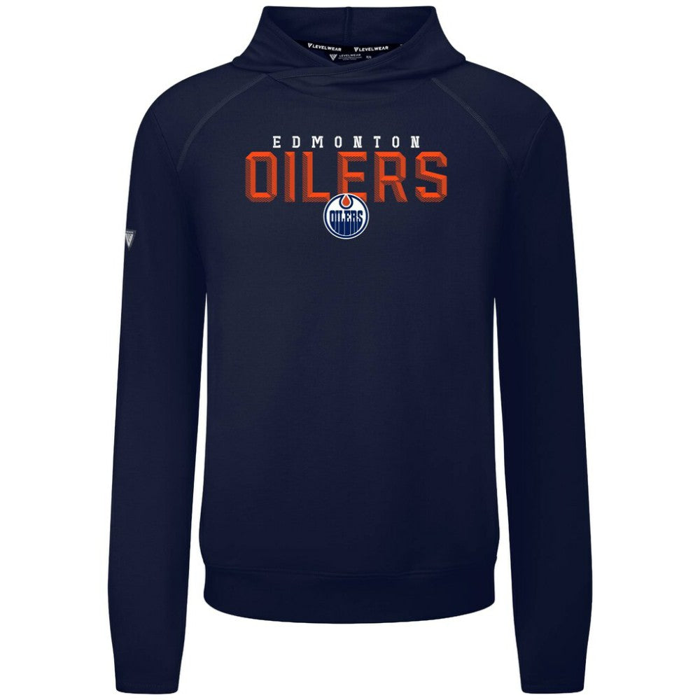 Edmonton Oilers Levelwear Mandate Carve Tri-Blend Pullover Hoodie - Navy Hoodies