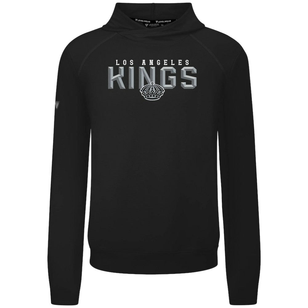 Los Angeles Kings Levelwear Mandate Carve Tri-Blend Pullover Hoodie - Black Hoodies