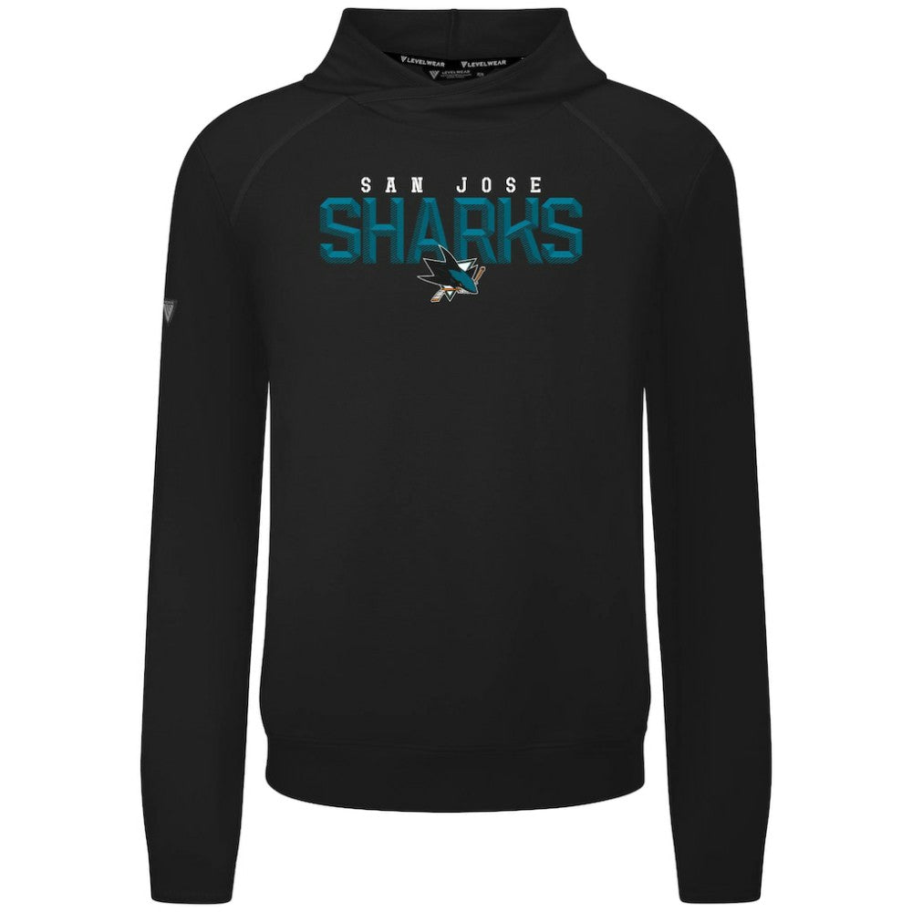 San Jose Sharks Levelwear Mandate Carve Tri-Blend Pullover Hoodie - Black Hoodies