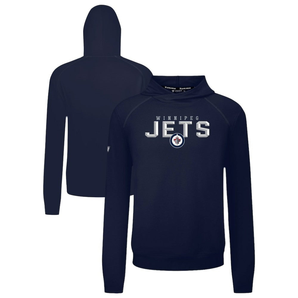 Winnipeg Jets Levelwear Mandate Carve Tri-Blend Pullover Hoodie - Navy Hoodies