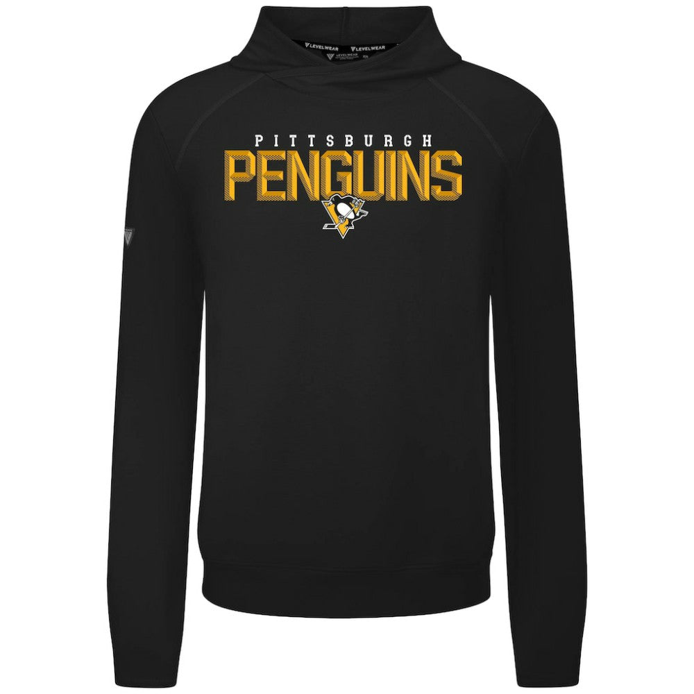 Pittsburgh Penguins Levelwear Mandate Carve Tri-Blend Pullover Hoodie - Black Hoodies
