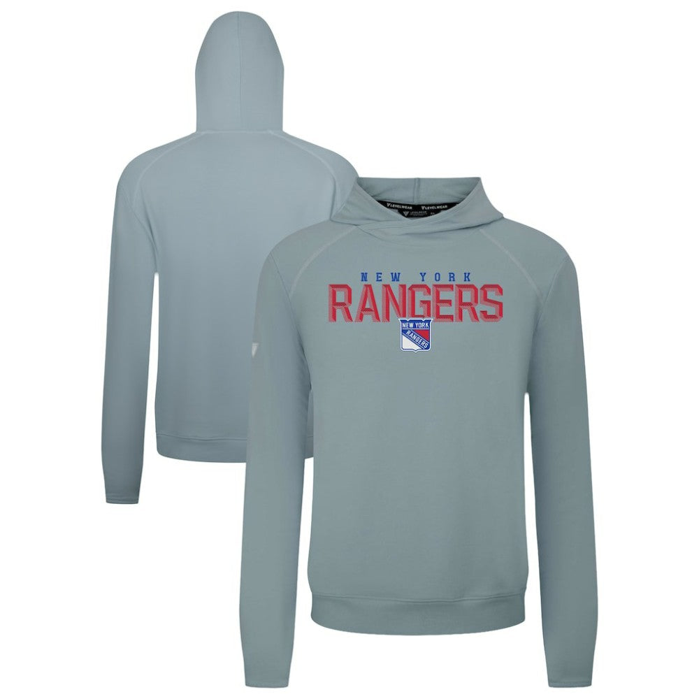 New York Rangers Levelwear Mandate Carve Tri-Blend Pullover Hoodie - Gray Hoodies