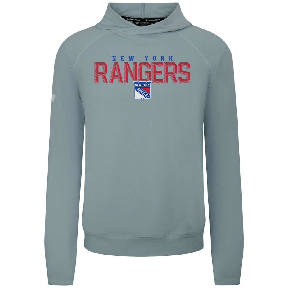 New York Rangers Levelwear Mandate Carve Tri-Blend Pullover Hoodie - Gray Hoodies