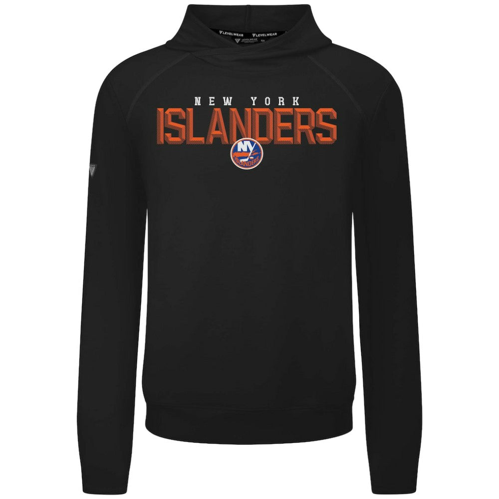 New York Islanders Levelwear Mandate Carve Tri-Blend Pullover Hoodie - Black Hoodies