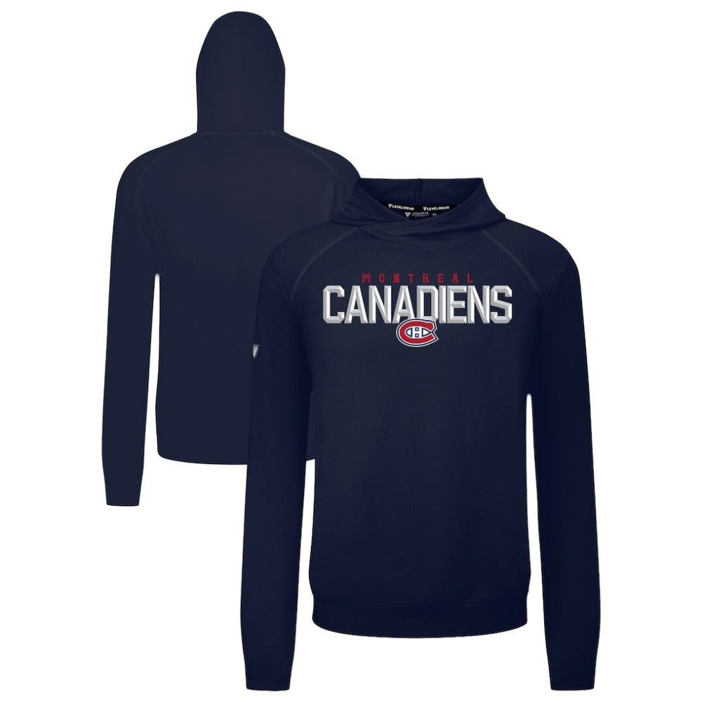 Montreal Canadiens Levelwear Mandate Carve Tri-Blend Pullover Hoodie - Navy Hoodies