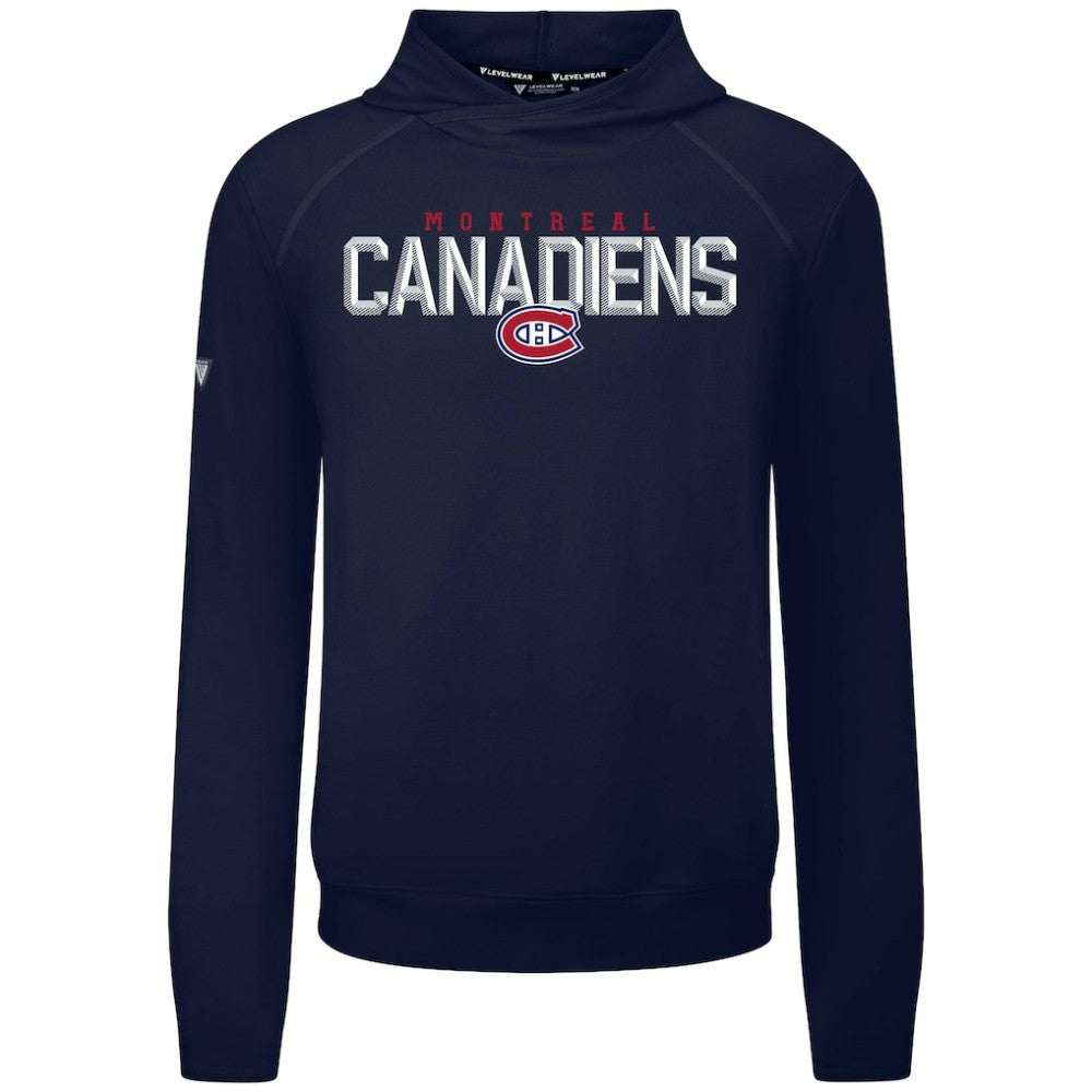 Montreal Canadiens Levelwear Mandate Carve Tri-Blend Pullover Hoodie - Navy Hoodies