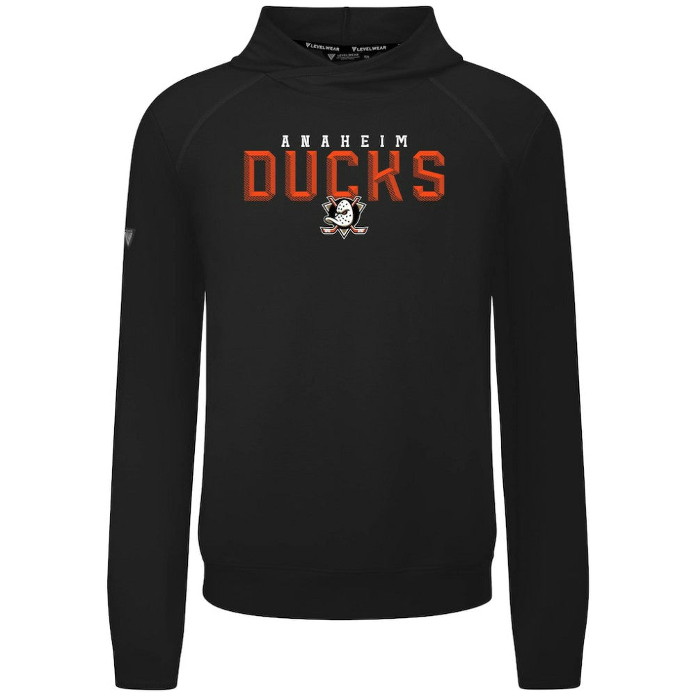 Anaheim Ducks Levelwear Mandate Carve Tri-Blend Pullover Hoodie - Black Hoodies