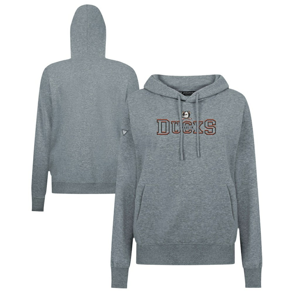 Anaheim Ducks Levelwear Women's Adorn Journey Pullover Hoodie - Gray Hoodies