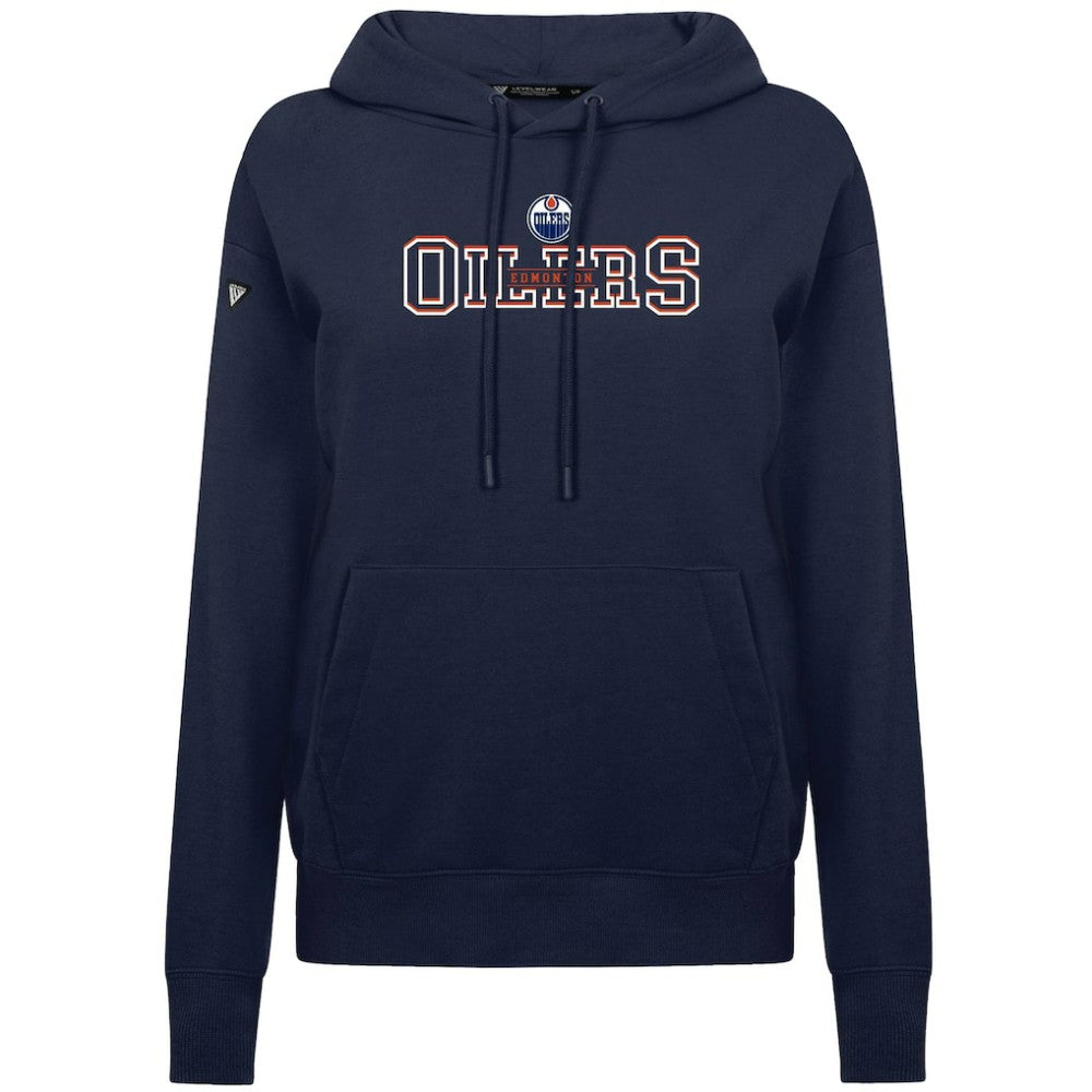 Edmonton Oilers Levelwear Women's Adorn Journey Pullover Hoodie - Navy Hoodies