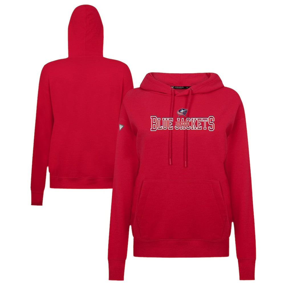 Columbus Blue Jackets Levelwear Women's Adorn Journey Pullover Hoodie - Red Hoodies