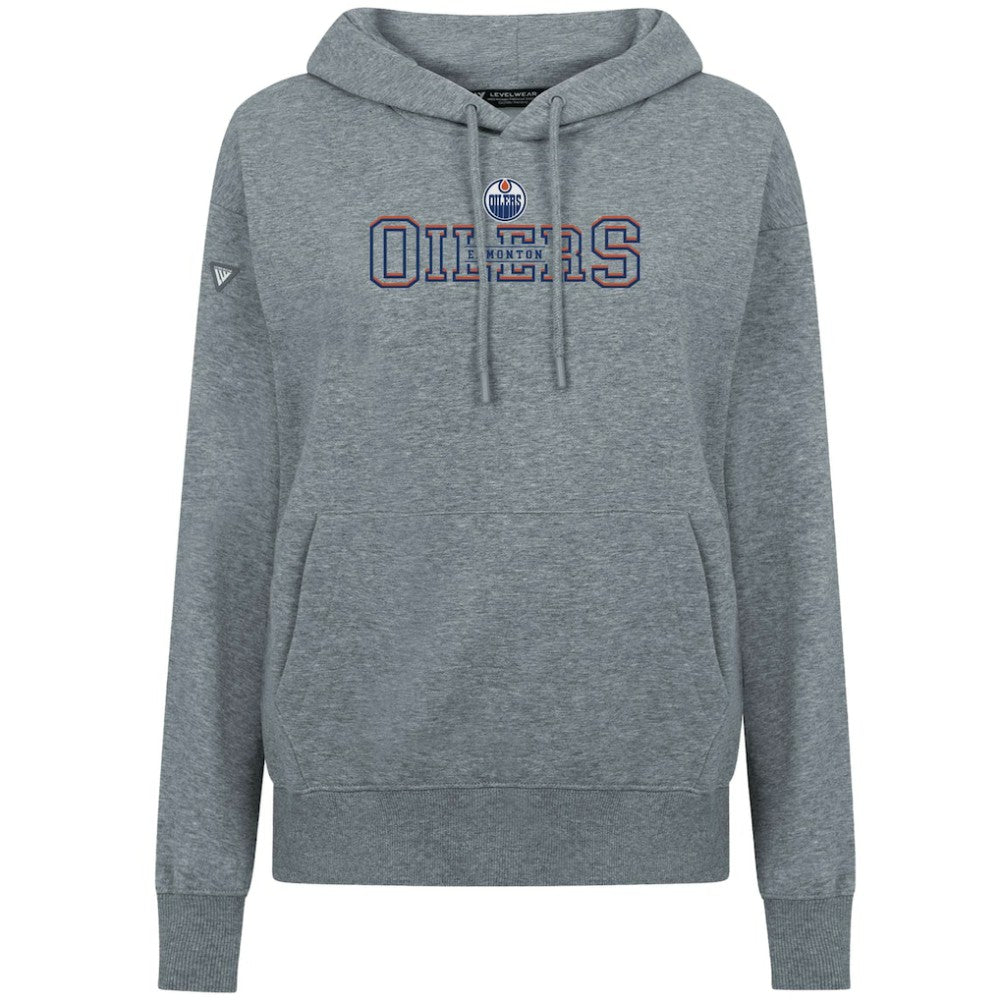 Edmonton Oilers Levelwear Women's Adorn Journey Pullover Hoodie - Gray Hoodies