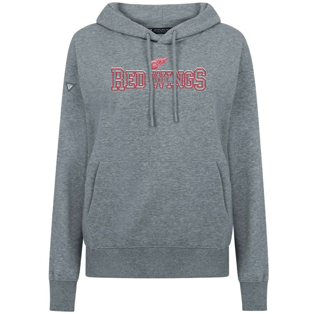 Detroit Red Wings Levelwear Women's Adorn Journey Pullover Hoodie - Gray Hoodies