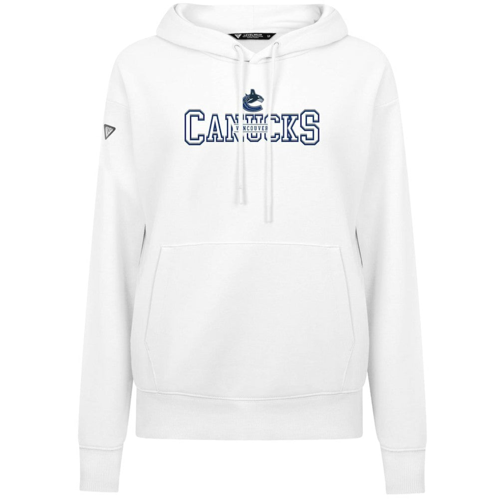 Vancouver Canucks Levelwear Women's Adorn Journey Pullover Hoodie - White Hoodies