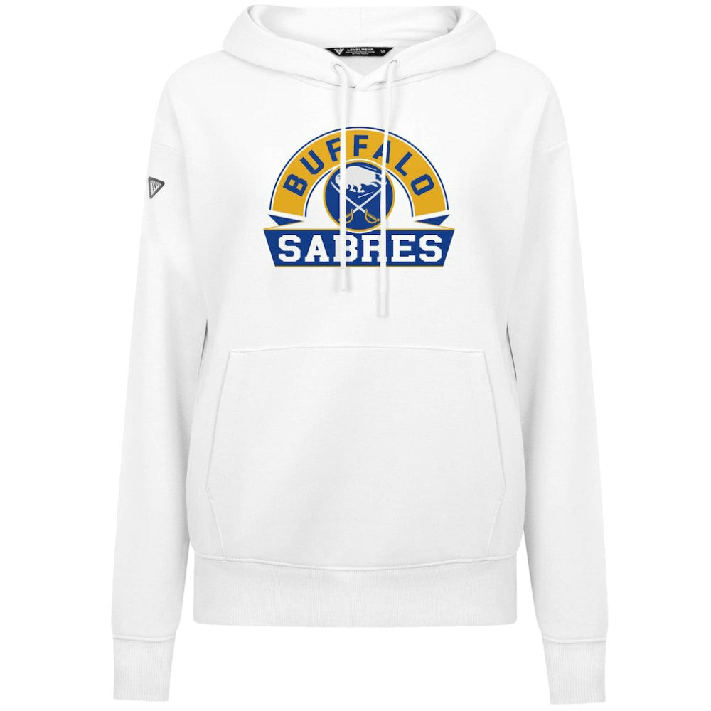 Buffalo Sabres Levelwear Women's Adorn Banner Arch Pullover Hoodie - White Hoodies