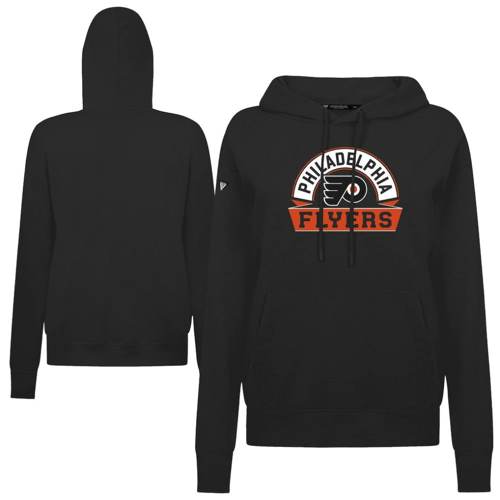 Philadelphia Flyers Levelwear Women's Adorn Banner Arch Pullover Hoodie - Black Hoodies