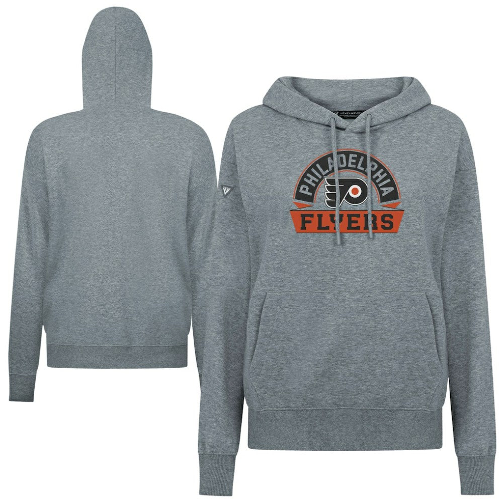 Philadelphia Flyers Levelwear Women's Adorn Banner Arch Pullover Hoodie - Gray Hoodies