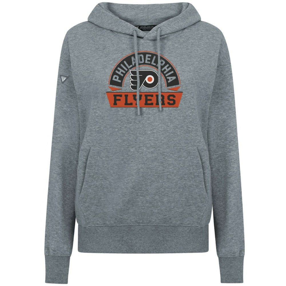Philadelphia Flyers Levelwear Women's Adorn Banner Arch Pullover Hoodie - Gray Hoodies