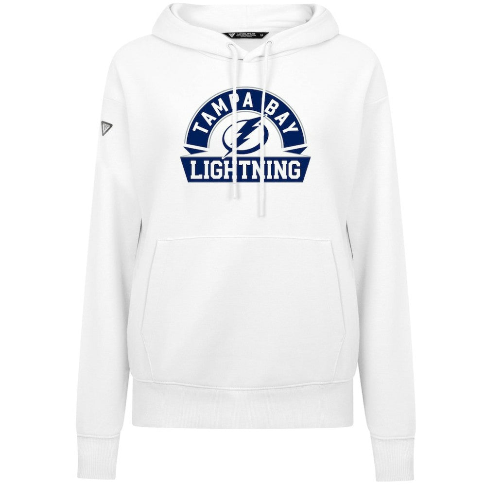 Tampa Bay Lightning Levelwear Women's Adorn Banner Arch Pullover Hoodie - White Hoodies