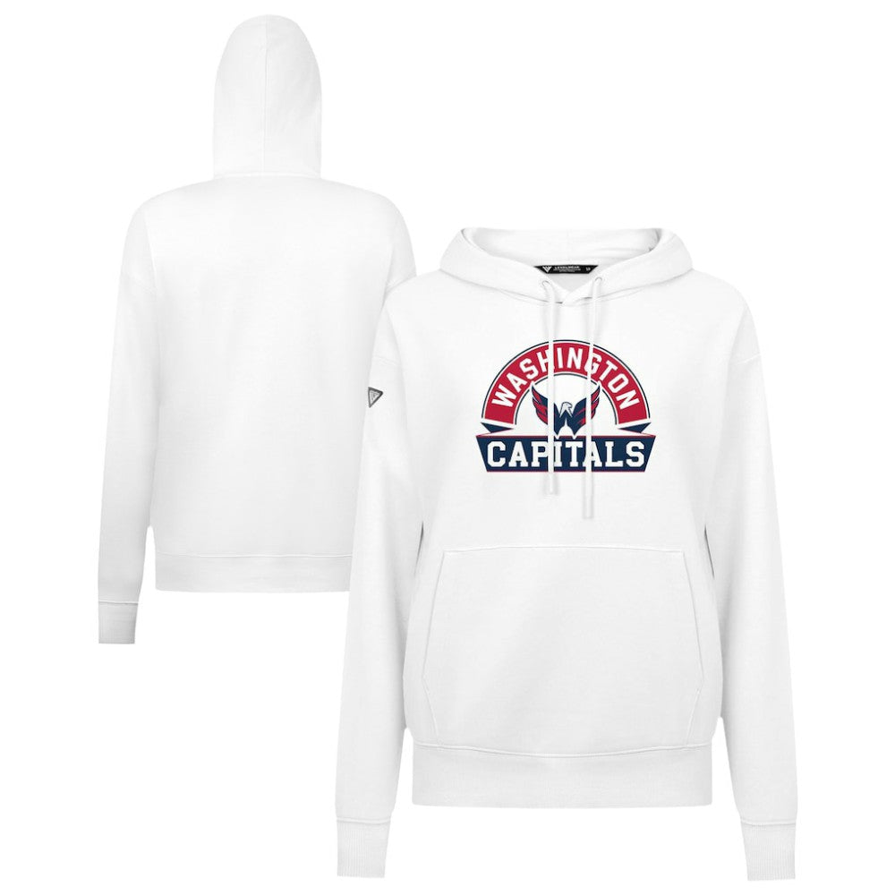 Washington Capitals Levelwear Women's Adorn Banner Arch Pullover Hoodie - White Hoodies