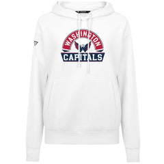 Washington Capitals Levelwear Women's Adorn Banner Arch Pullover Hoodie - White Hoodies