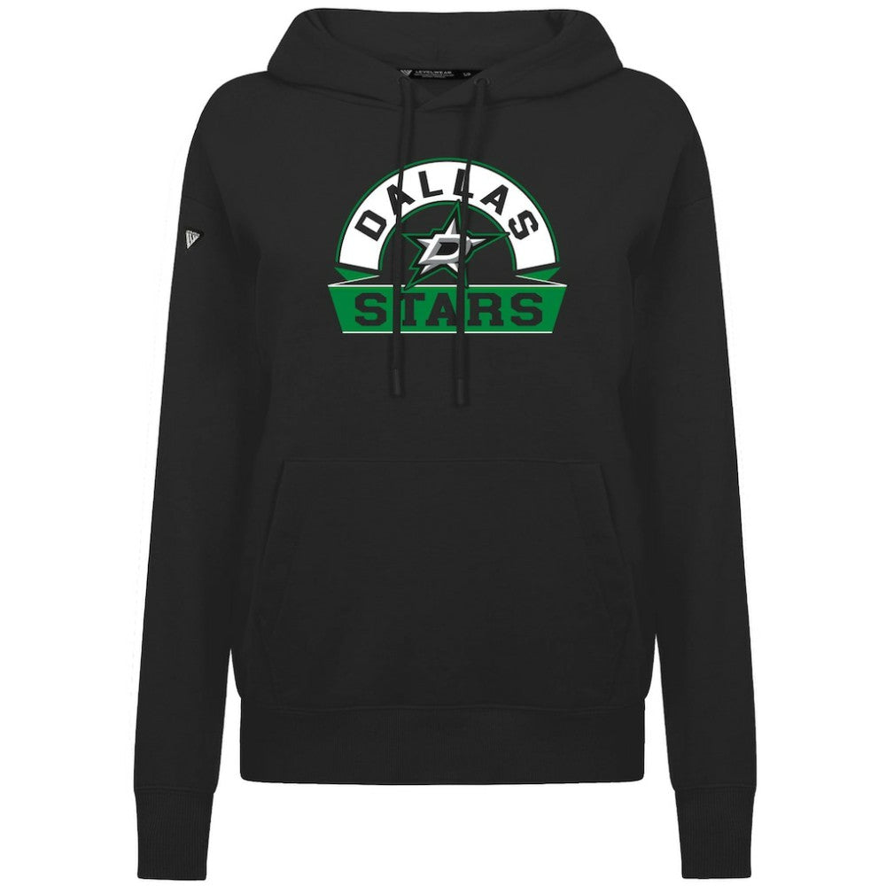 Dallas Stars Levelwear Women's Adorn Banner Arch Pullover Hoodie - Black Hoodies
