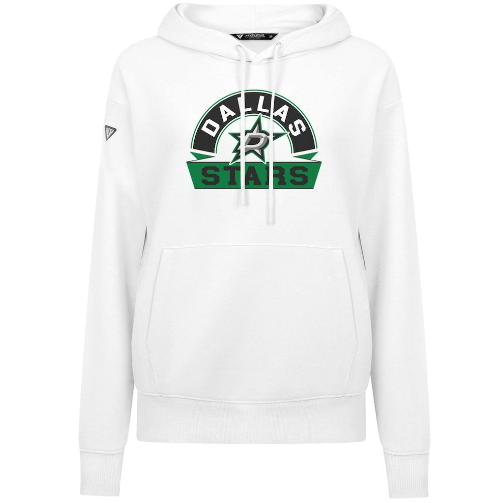 Dallas Stars Levelwear Women's Adorn Banner Arch Pullover Hoodie - White Hoodies