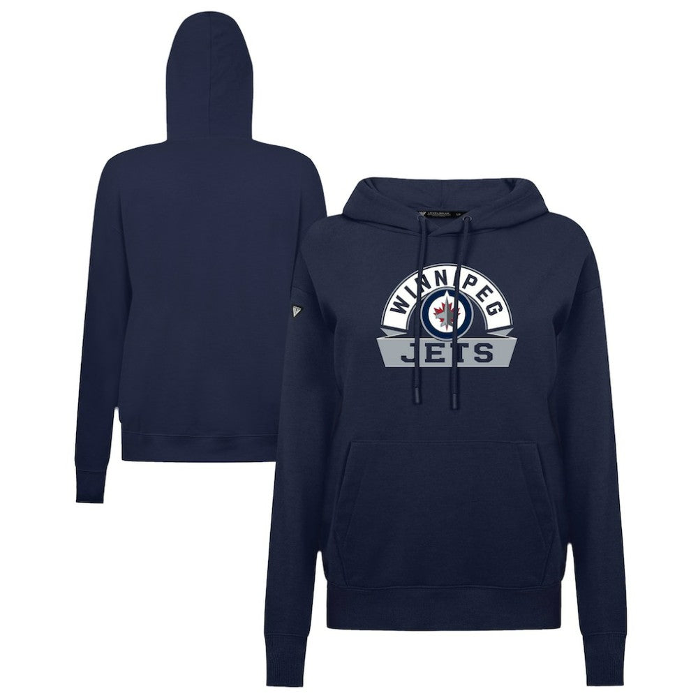 Winnipeg Jets Levelwear Women's Adorn Banner Arch Pullover Hoodie - Navy Hoodies