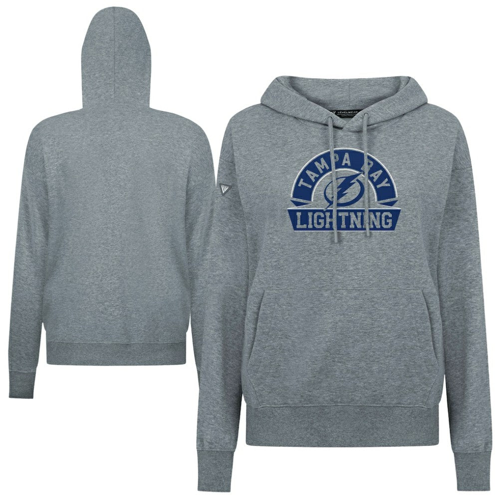 Tampa Bay Lightning Levelwear Women's Adorn Banner Arch Pullover Hoodie - Gray Hoodies