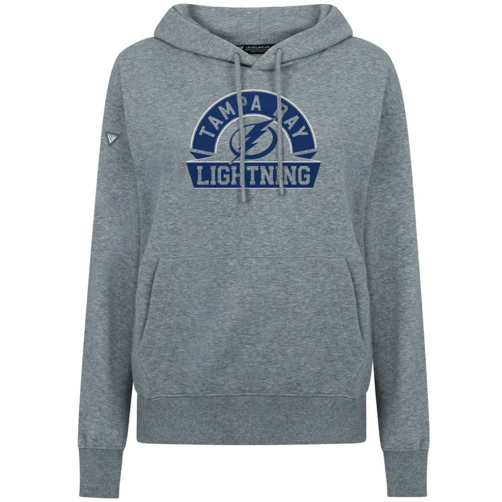 Tampa Bay Lightning Levelwear Women's Adorn Banner Arch Pullover Hoodie - Gray Hoodies