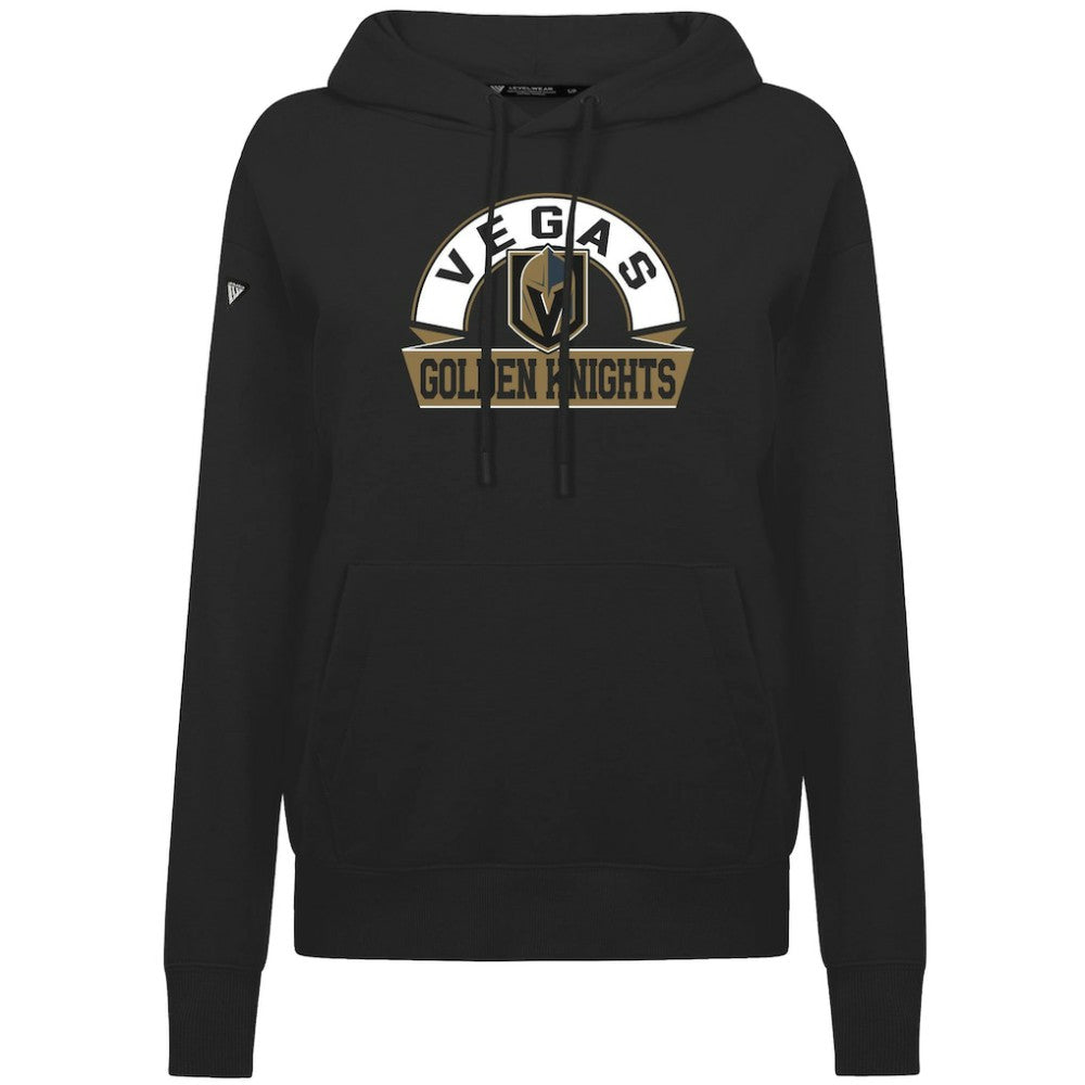 Vegas Golden Knights Levelwear Women's Adorn Banner Arch Pullover Hoodie - Black Hoodies