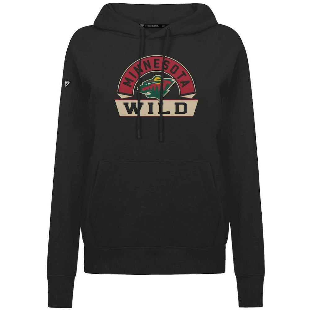 Minnesota Wild Levelwear Women's Adorn Banner Arch Pullover Hoodie - Black Hoodies