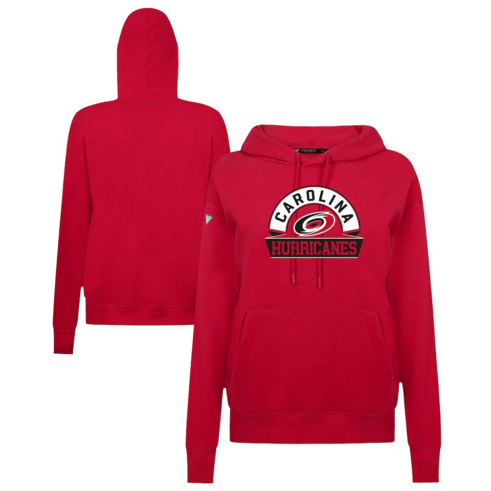 Carolina Hurricanes Levelwear Women's Adorn Banner Arch Pullover Hoodie - Red Hoodies