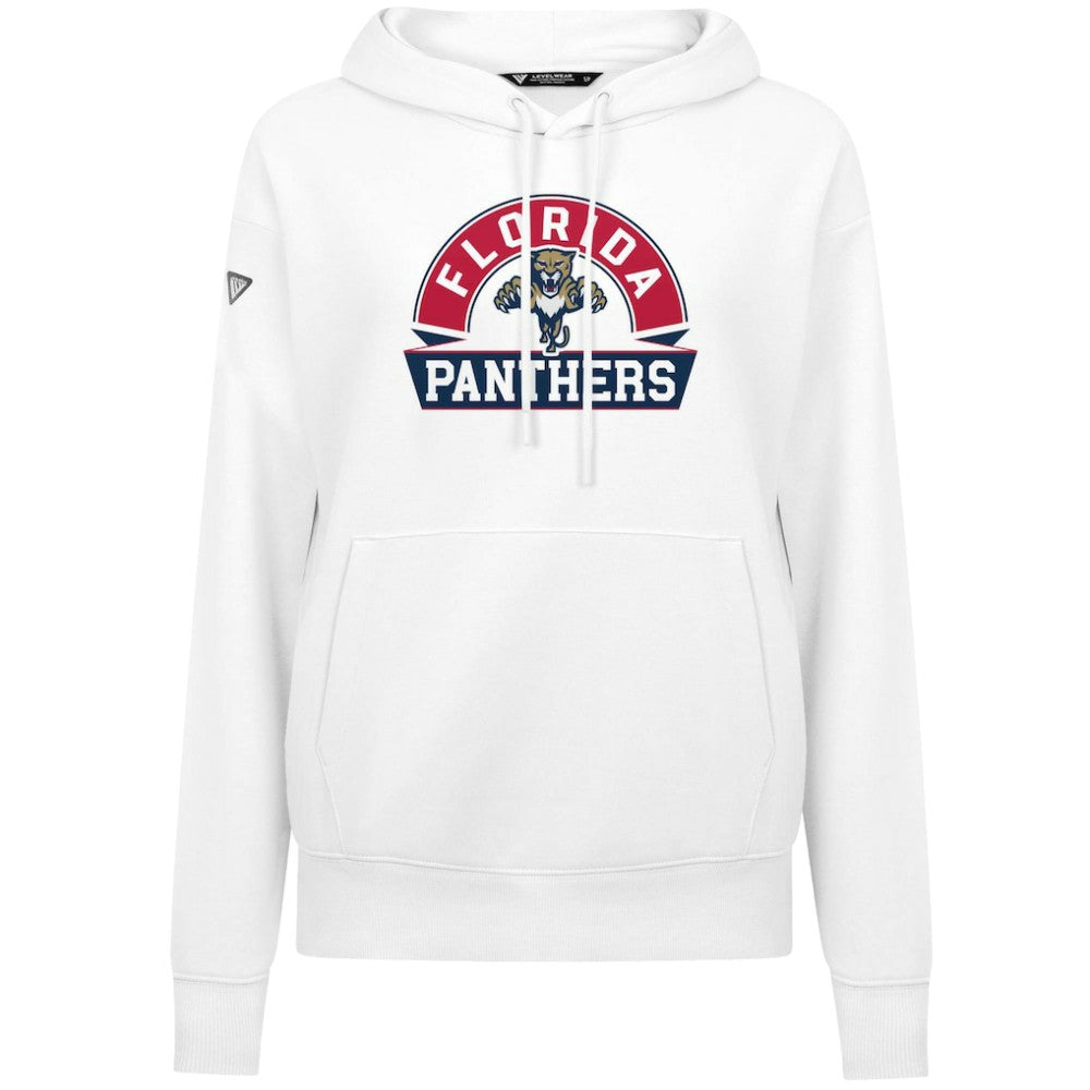 Florida Panthers Levelwear Women's Adorn Banner Arch Pullover Hoodie - White Hoodies