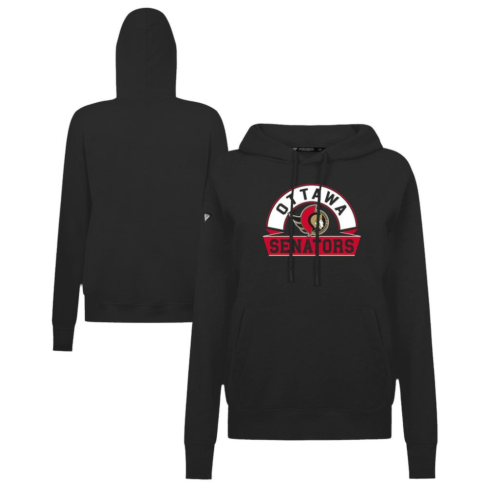 Ottawa Senators Levelwear Women's Adorn Banner Arch Pullover Hoodie - Black Hoodies