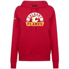 Calgary Flames Levelwear Women's Adorn Banner Arch Pullover Hoodie - Red Hoodies