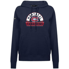 Montreal Canadiens Levelwear Women's Adorn Banner Arch Pullover Hoodie - Navy Hoodies