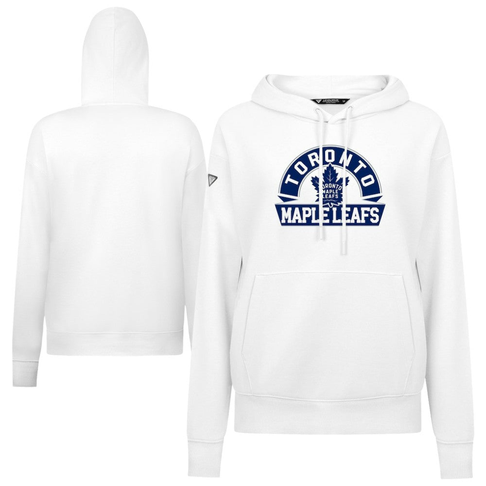 Toronto Maple Leafs Levelwear Women's Adorn Banner Arch Pullover Hoodie - White Hoodies