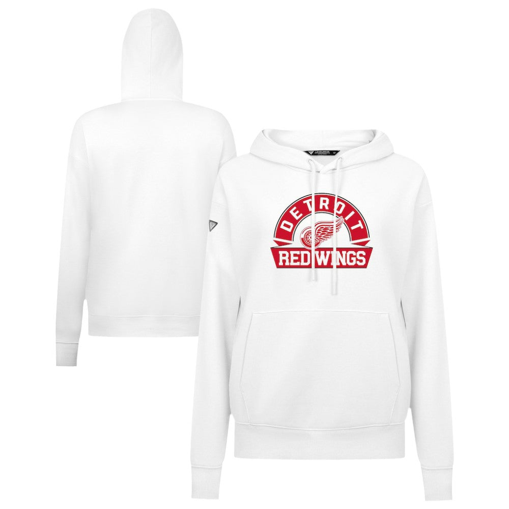 Detroit Red Wings Levelwear Women's Adorn Banner Arch Pullover Hoodie - White Hoodies