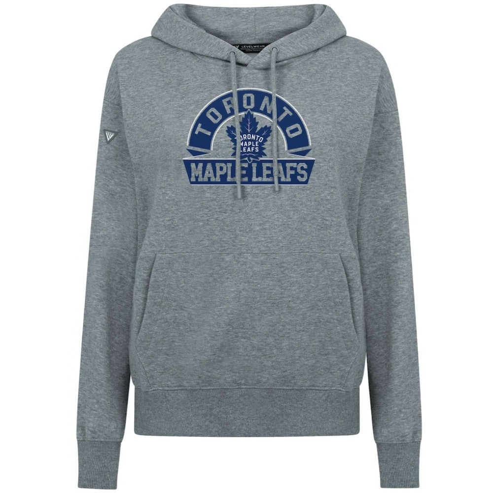 Toronto Maple Leafs Levelwear Women's Adorn Banner Arch Pullover Hoodie - Gray Hoodies