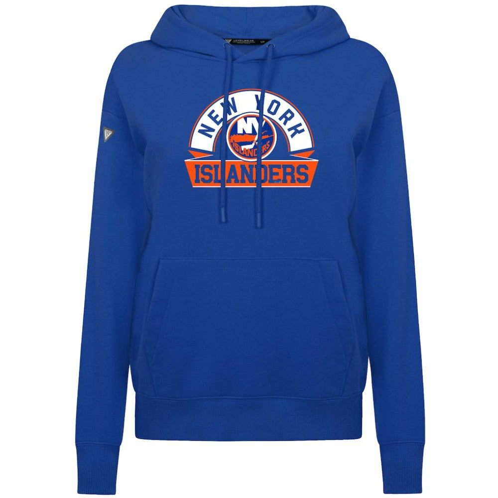 New York Islanders Levelwear Women's Adorn Banner Arch Pullover Hoodie - Royal Hoodies