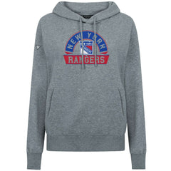 New York Rangers Levelwear Women's Adorn Banner Arch Pullover Hoodie - Gray Hoodies