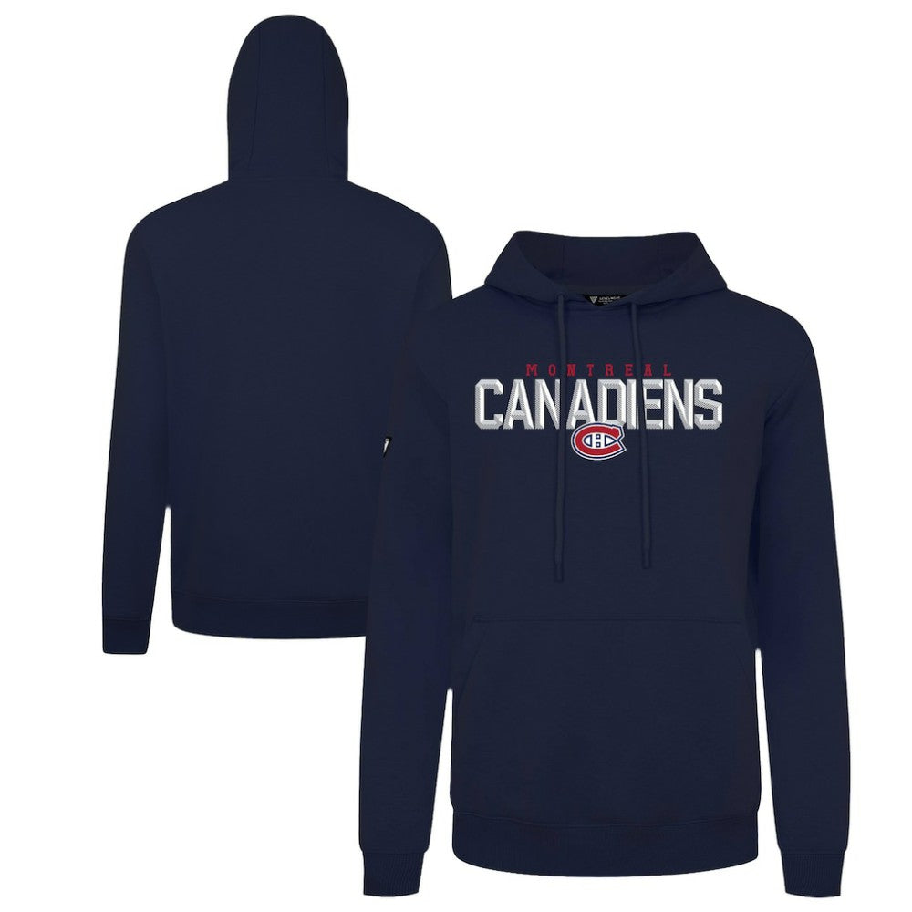Montreal Canadiens Levelwear Podium Carve Pullover Hoodie - Navy Hoodies