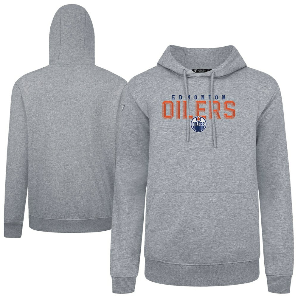 Edmonton Oilers Levelwear Podium Carve Pullover Hoodie - Gray Hoodies