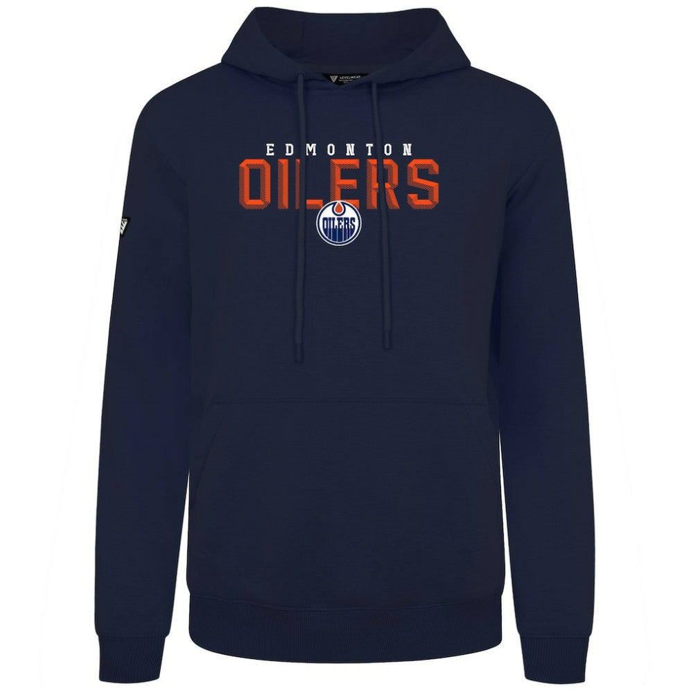Edmonton Oilers Levelwear Podium Carve Pullover Hoodie - Navy Hoodies