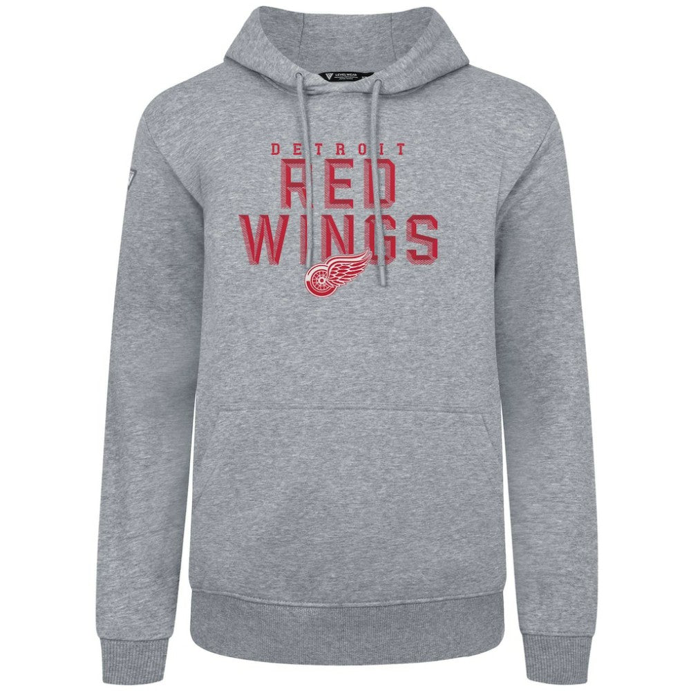 Detroit Red Wings Levelwear Podium Carve Pullover Hoodie - Gray Hoodies