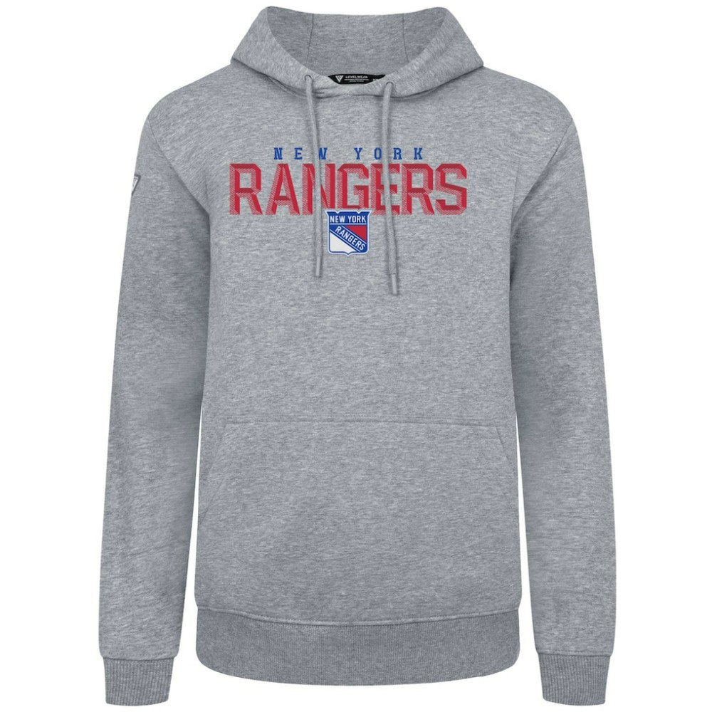 New York Rangers Levelwear Podium Carve Pullover Hoodie - Gray Hoodies