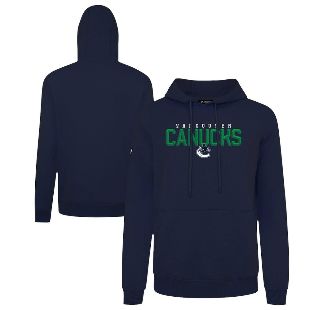 Vancouver Canucks Levelwear Podium Carve Pullover Hoodie - Navy Hoodies